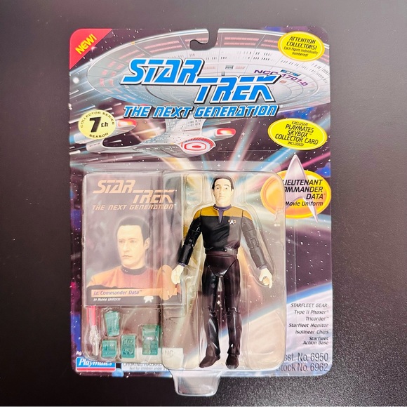 Star Trek The Next Generation LIEUTENANT CMDR DATA 1994 Playmates NEW - SEALED! - Picture 8 of 8